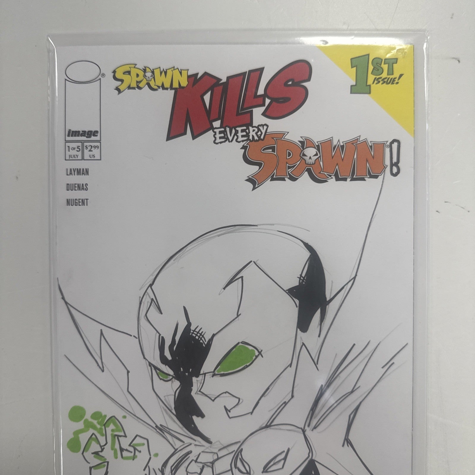 Spawn Kills Every Spawn #1 2024 Blank Cover Original Sketch by Eddie Nunez w/CoA1