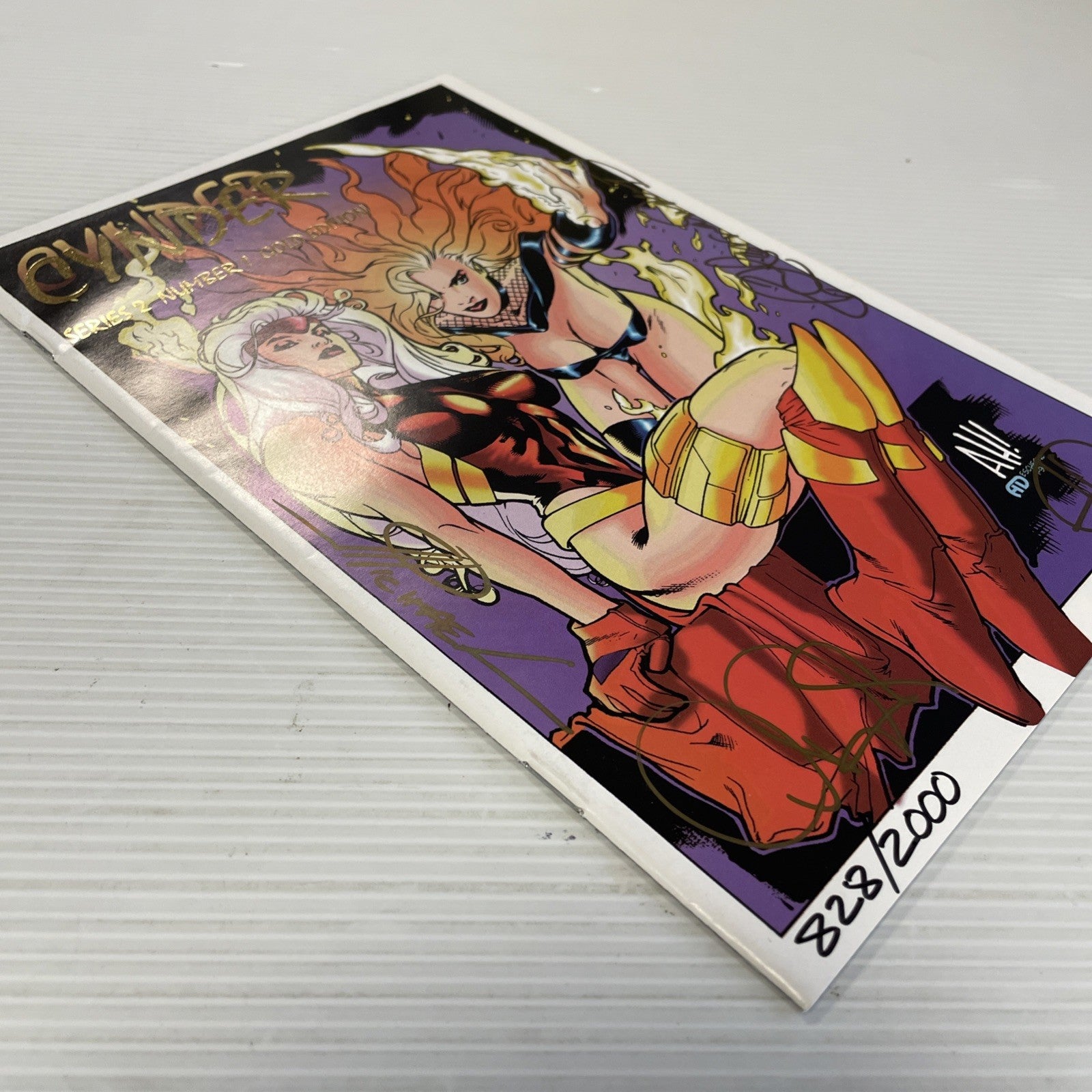 Cynder Series II 1996 VF/NM Gold Edition Adam Hughes Artwork Signed x4 with CoA4