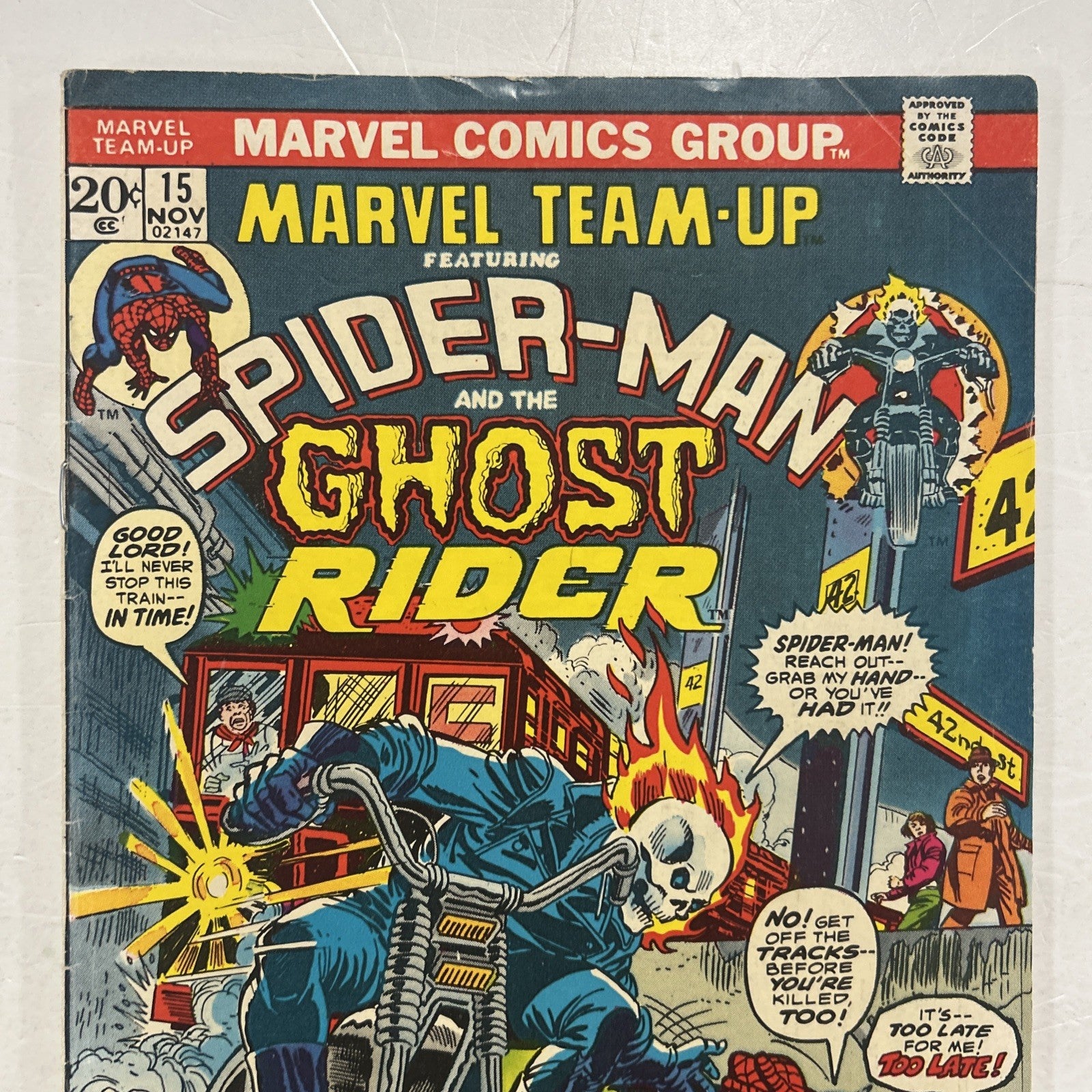 Marvel Team-Up #15 1973 VG+ Spider-Man Ghost Rider First Orb1