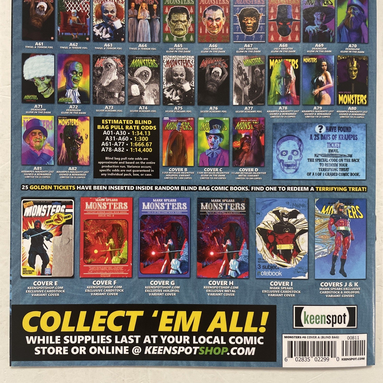 Mark Spears Monsters #8 2025 NM Virgin Cover A19 1:34 Blind Bag Ratio6