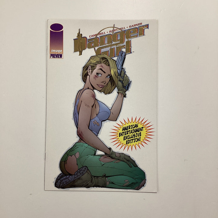 Danger Girl Preview 1997 VF+ Gold Foil Variant J. Scott Campbell0