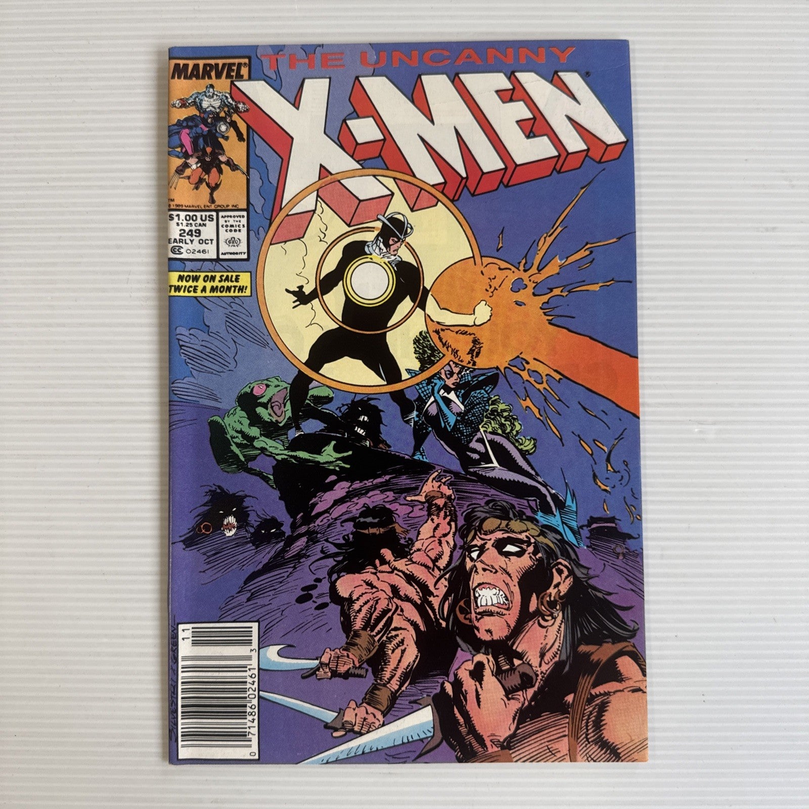 The Uncanny X-Men #249 1989 FN/VF Newsstand  Mark Jewelers MJ Variant0
