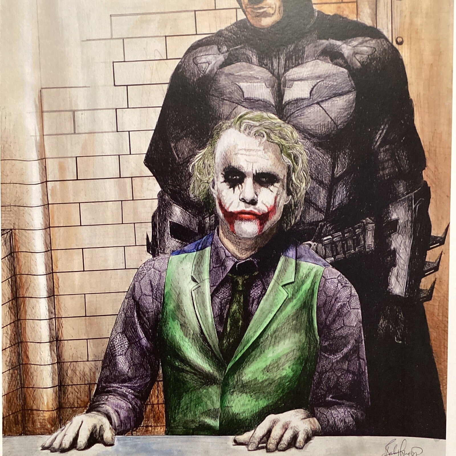 The Dark Knight: Batmans Interrogation Signed Art Print by Becky Knapp5