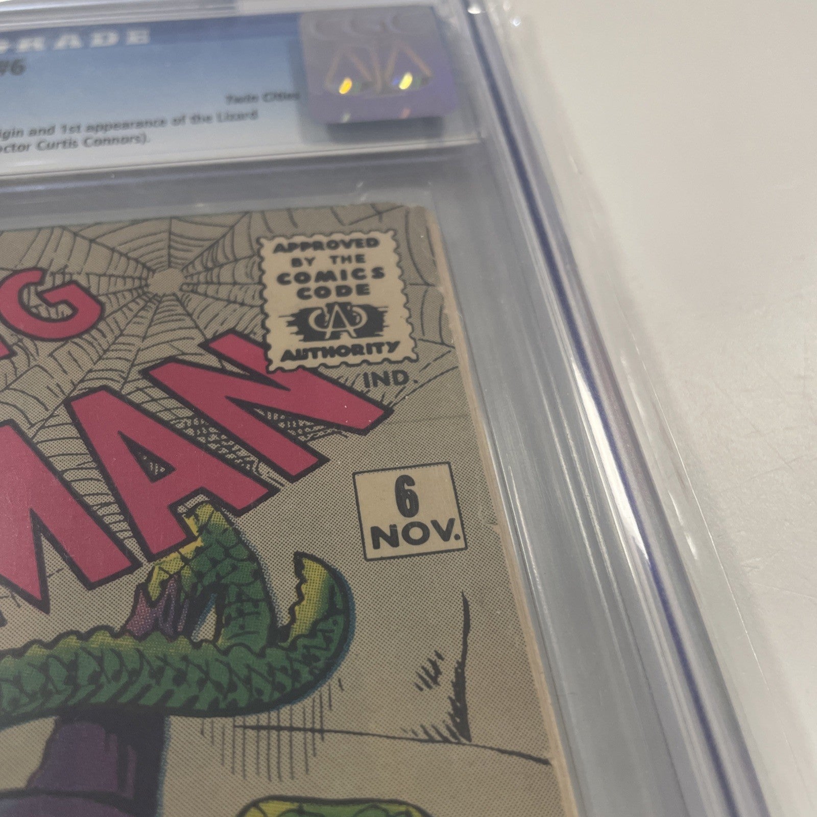 Amazing Spider-Man #6 1963  CGC 9.0 1st Lizard Twin Cities Pedigree & FREE GIFT!4
