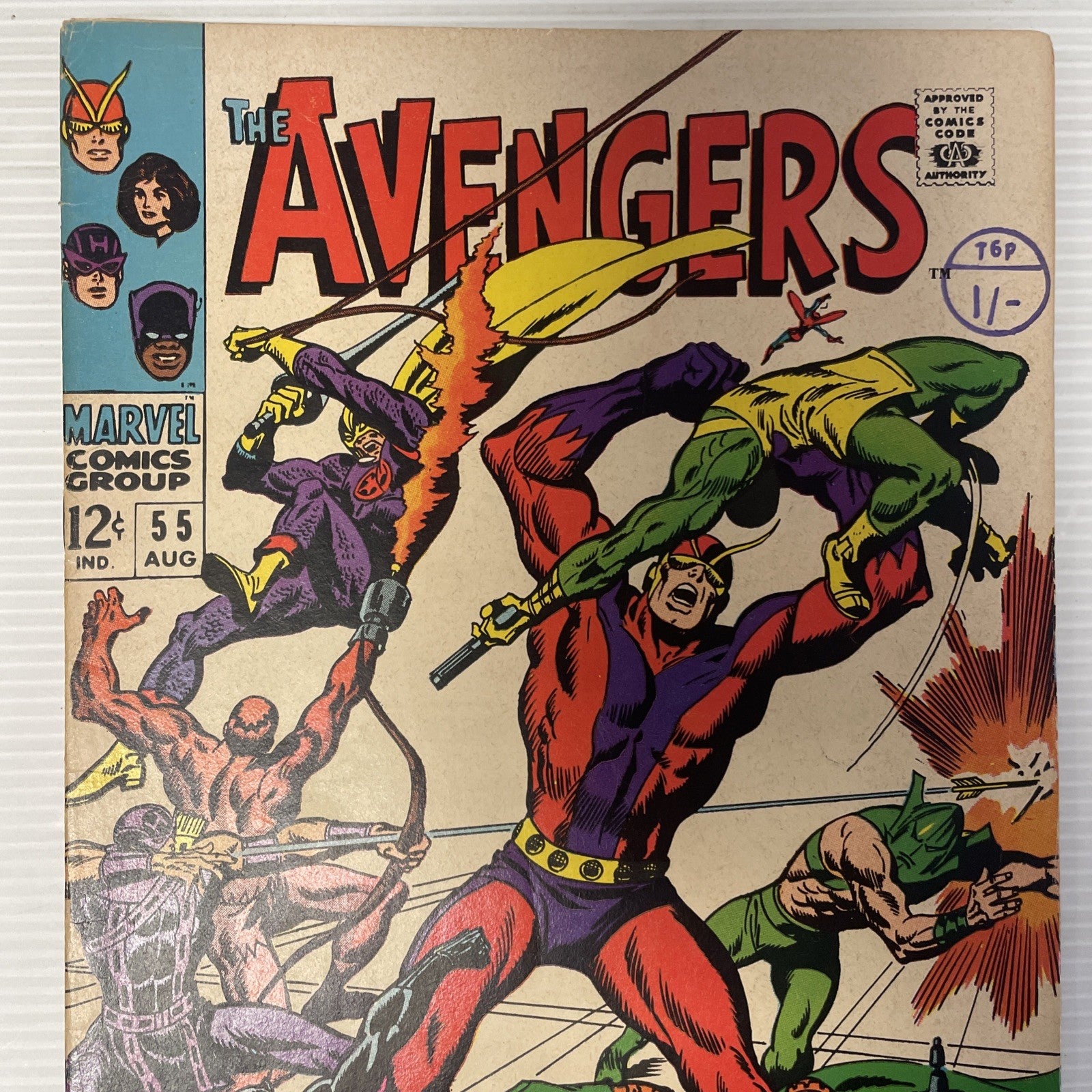 The Avengers #55 1968 FN- 1st Full Appearance of Ultron 5 Pence Stamp1