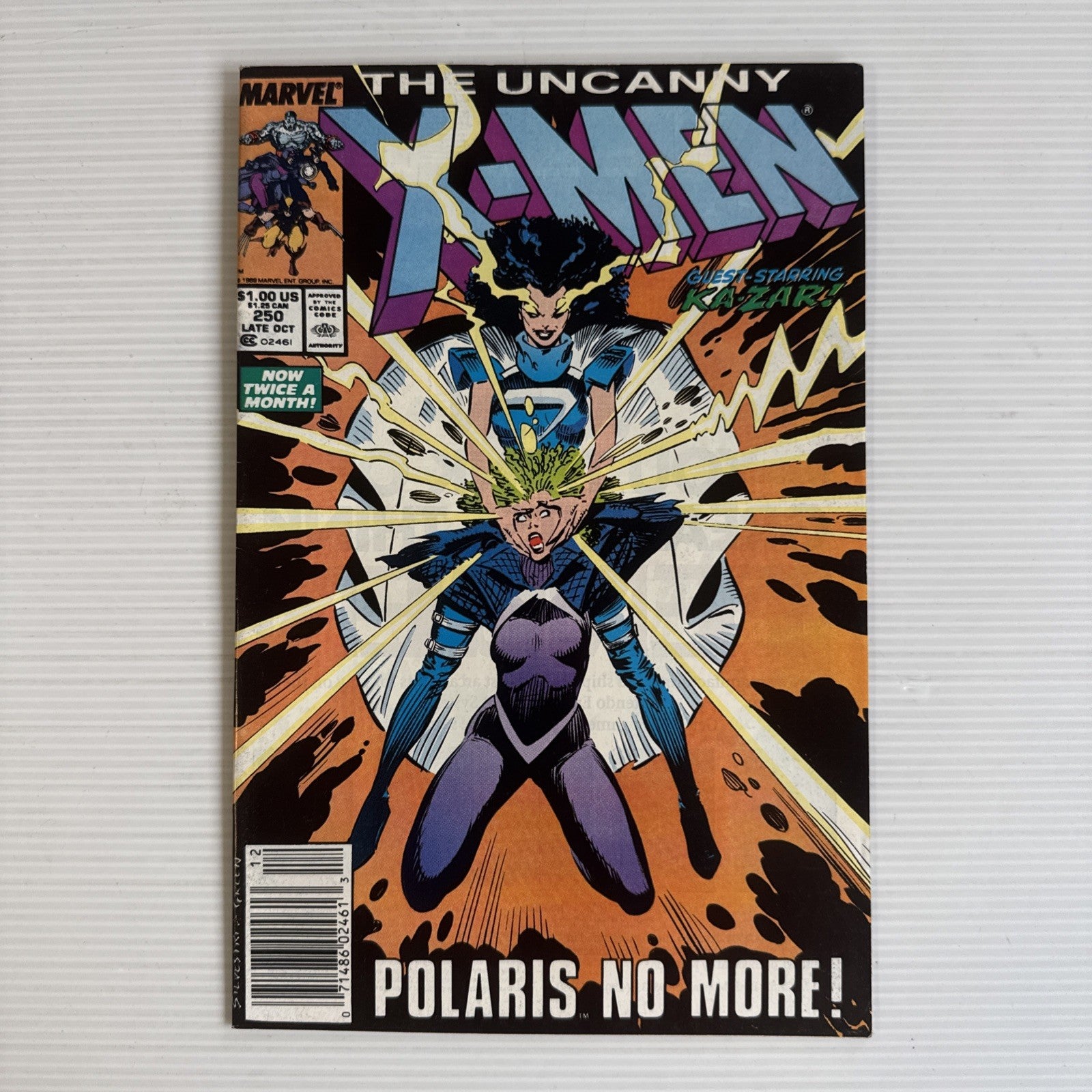 The Uncanny X-Men #250 1989 FN/VF Newsstand  Mark Jewelers MJ Variant0