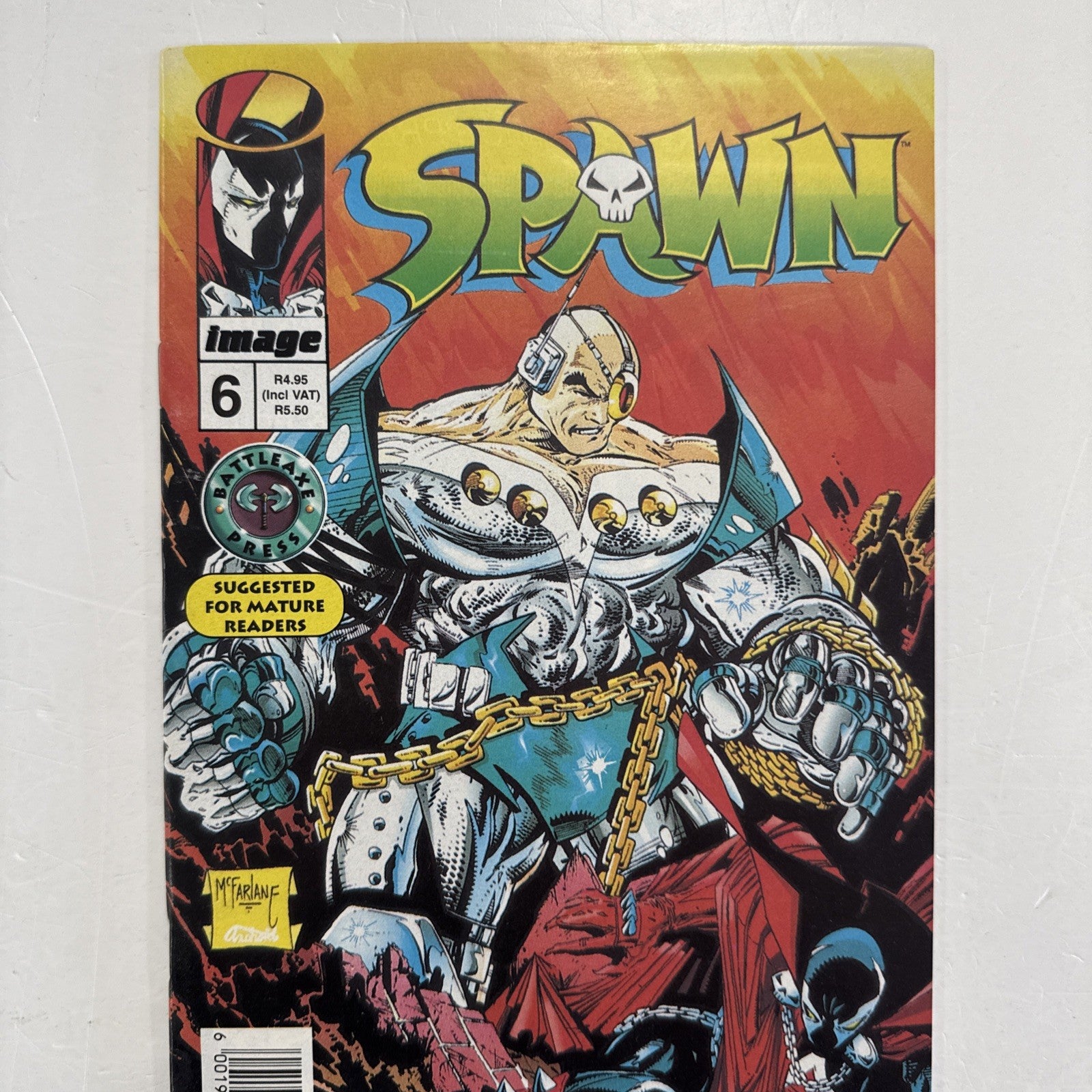 Battleaxe Press Spawn #6 1995 FN+ South African Reprint Image inc. Coupon1