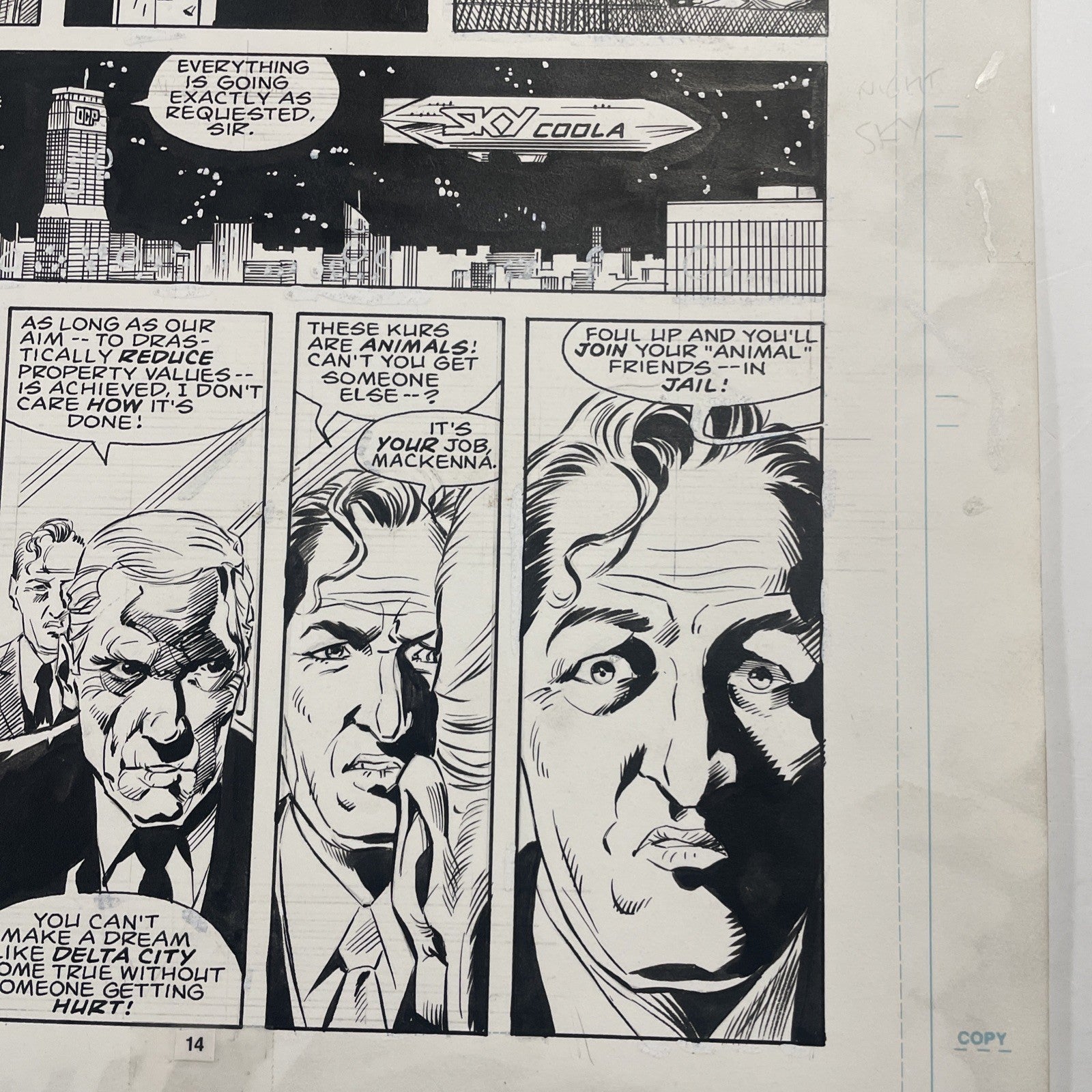 Lee Sullivan Original Art for Marvel's Robocop #8 Page 14 19908
