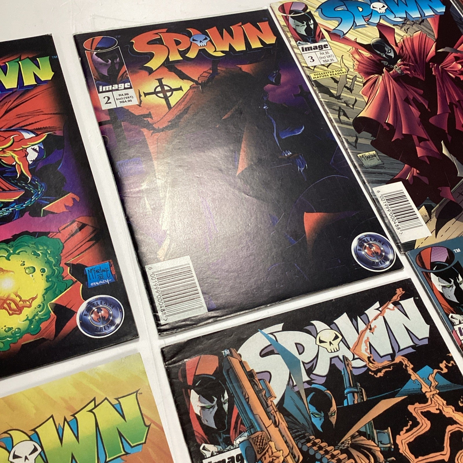 SPAWN  #1-10 VF RSA Variants Battleaxe Press Scarce South African Reprints 19959