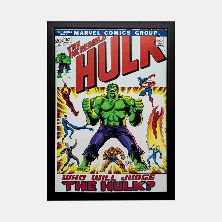 Stan Lee & Lou Ferrigno Signed Marvel's Hulk #152 Box Canvas, 2/195 Framed