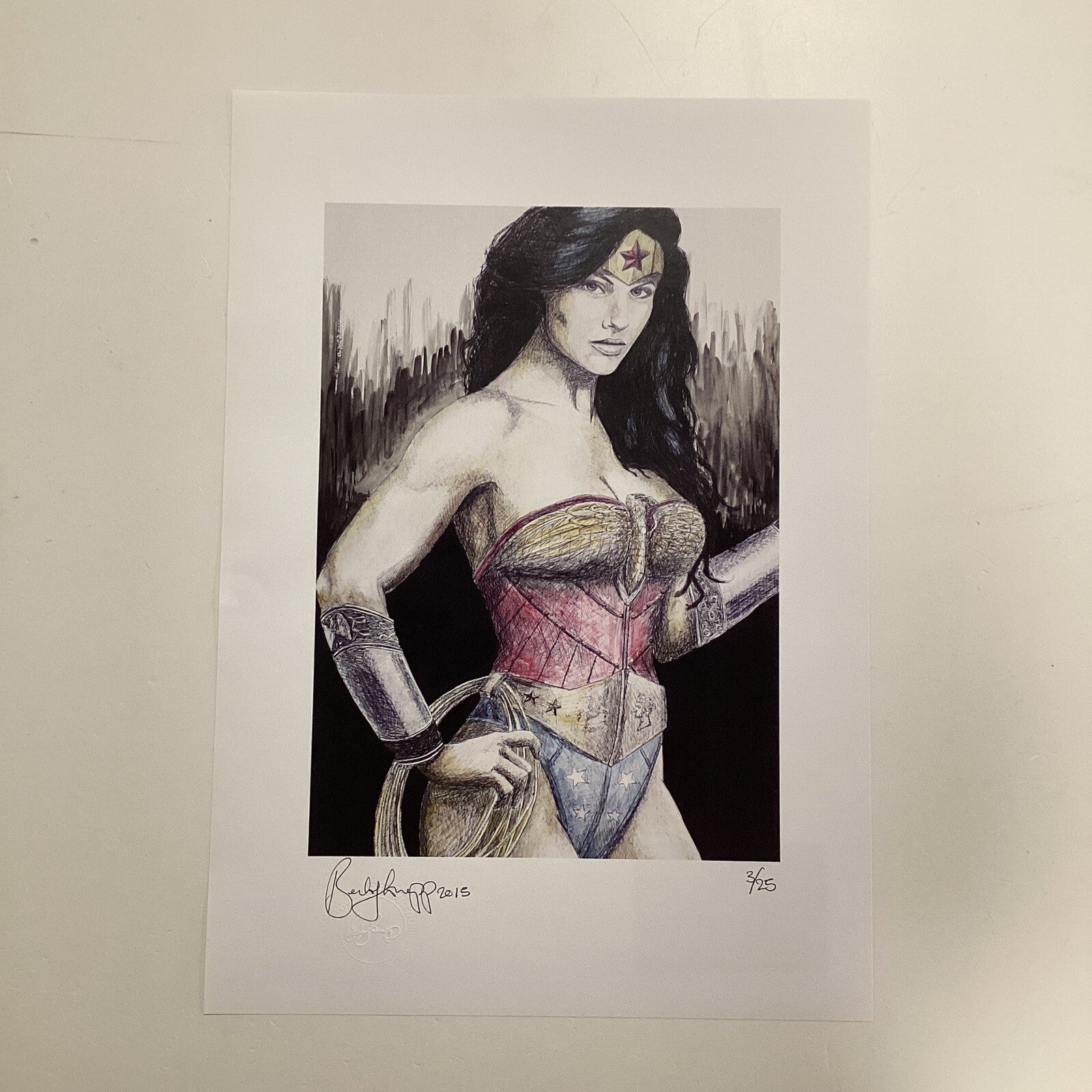 Wonder Woman Signed Art Print by Becky Knapp0