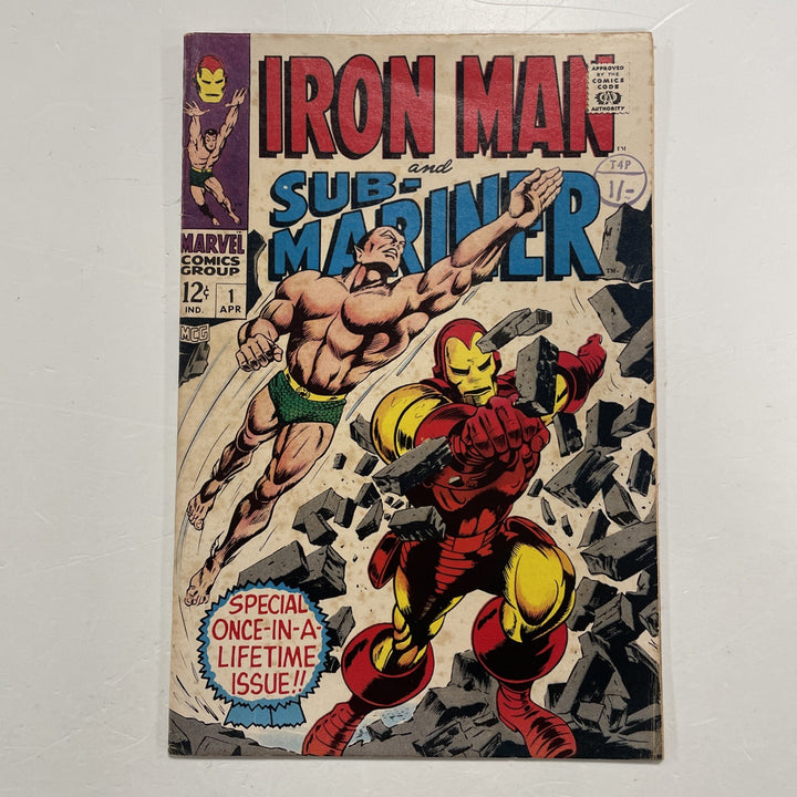 Iron Man And Sub-mariner #1 1968 VG+ Pence Stamp **Foxing throughout0