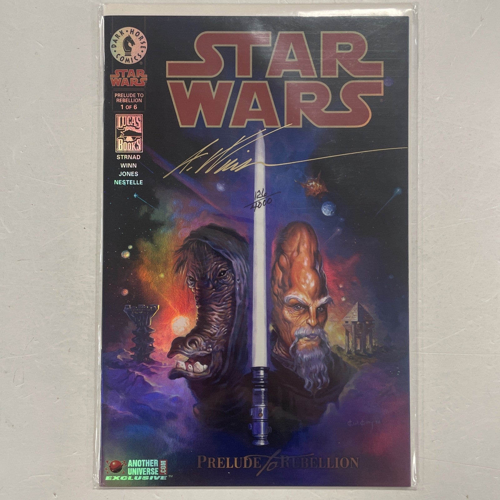 Star Wars Prelude To Rebellion #1 1999 Foil Exclusive signed by Anthony Winn CoA0