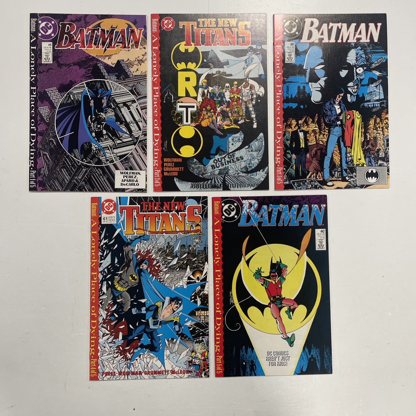 Batman New Teen Titan A Lonely Place Of Dying #1-5 1989 Complete Set0
