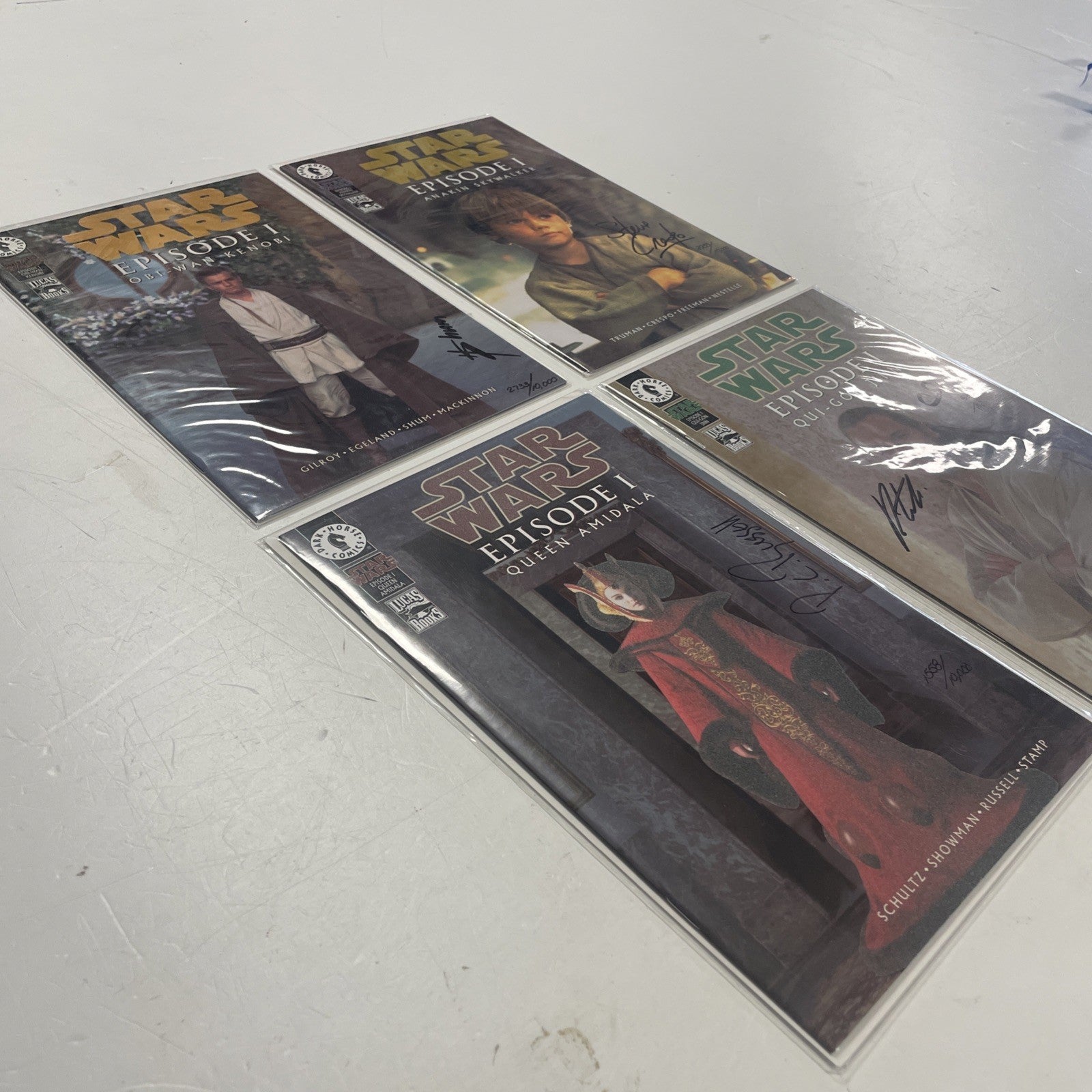 Star Wars Episode 1 Obi-Wan Amidala Qui-Gon & Anakin Gold Foil Signed Comics X45