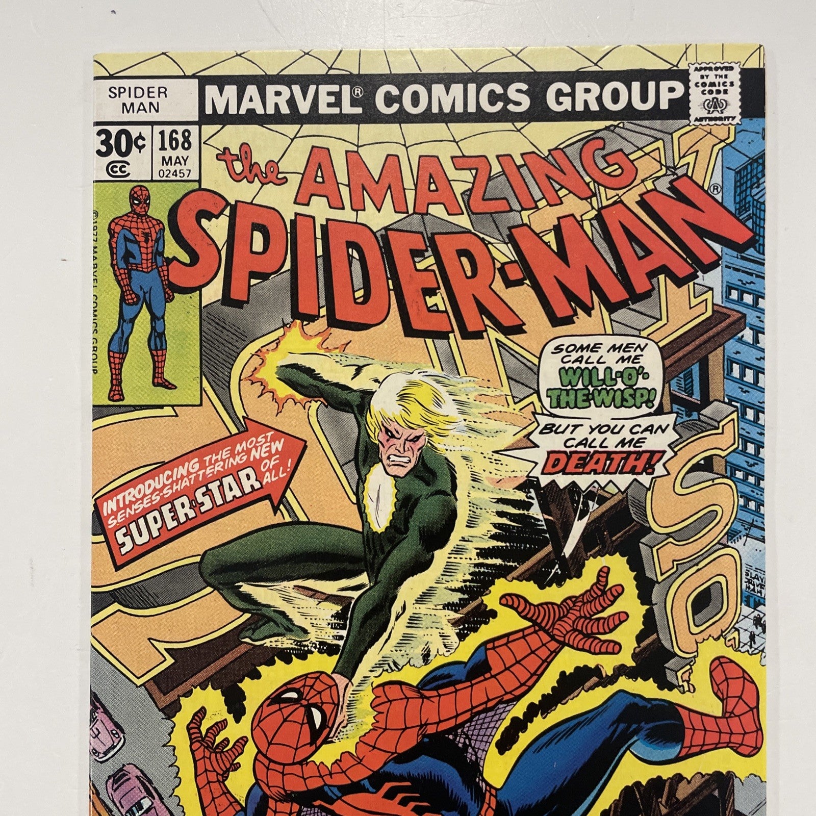 Amazing Spider-Man #168 1977 VF/NM 2nd Appearance of Will-o'-the-Wisp1