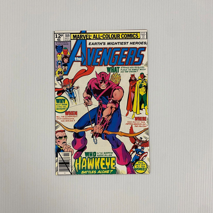 Avengers #189 NM 1979 Raw Comic Pence Copy