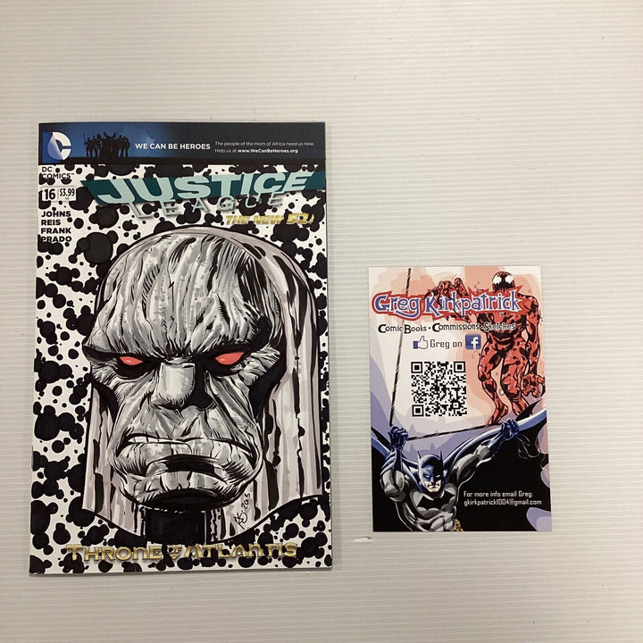 Justice League New 52 #16 2013 DarkSeid Sketch cover by Greg Kirkpatrick