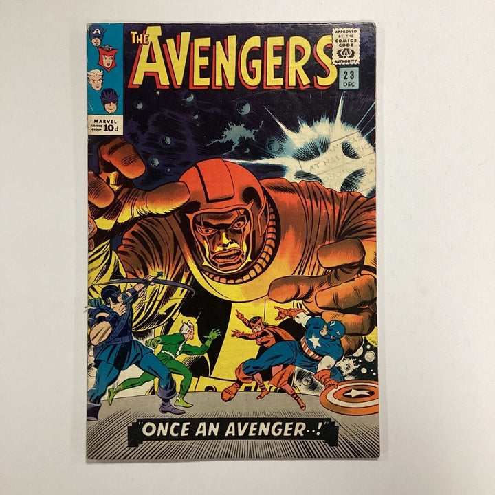 Avengers #23 1965 VG+ Pence Copy Stamp on cover