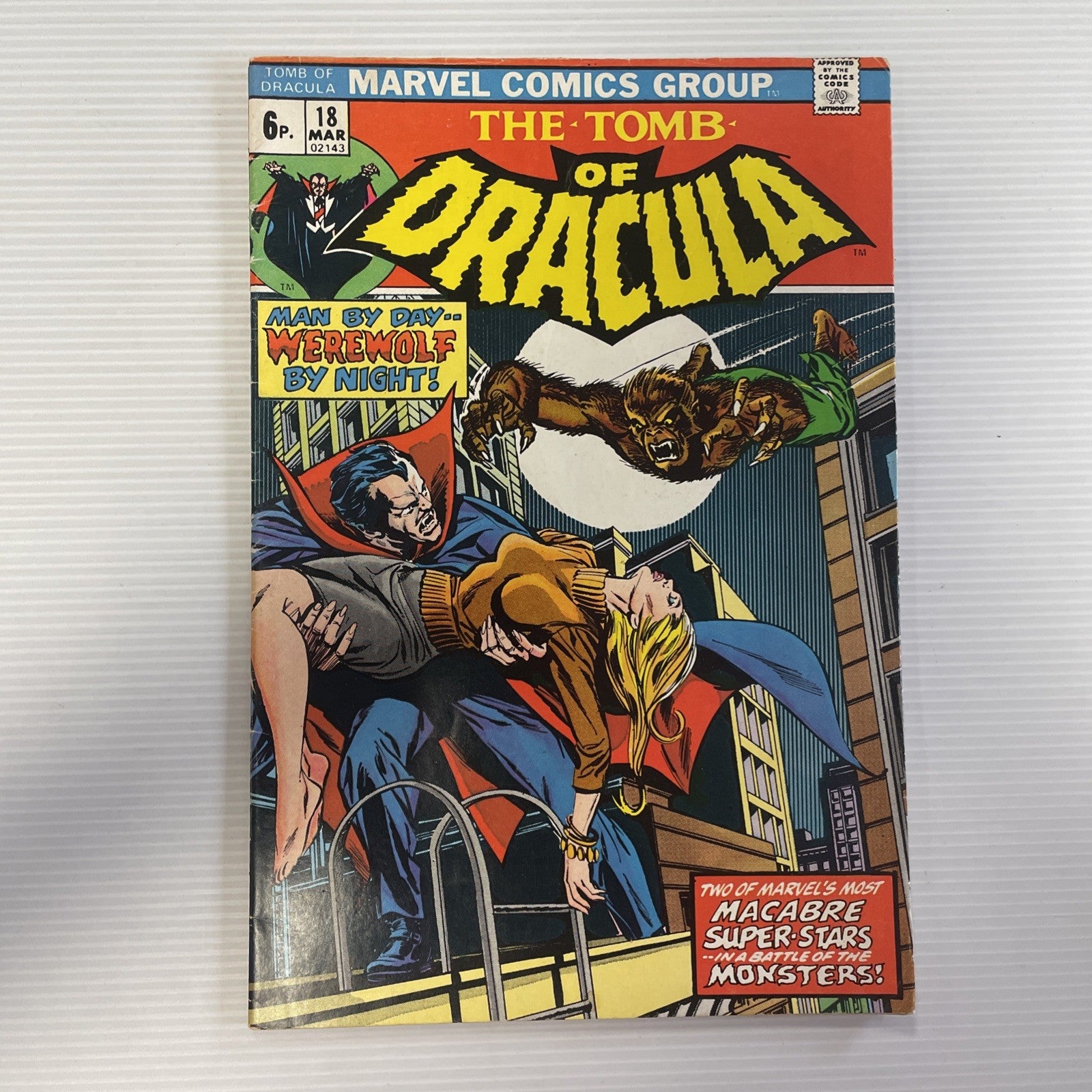 Tomb Of Dracula #18 1974 VG/FN Pence Copy vs Man-Wolf0
