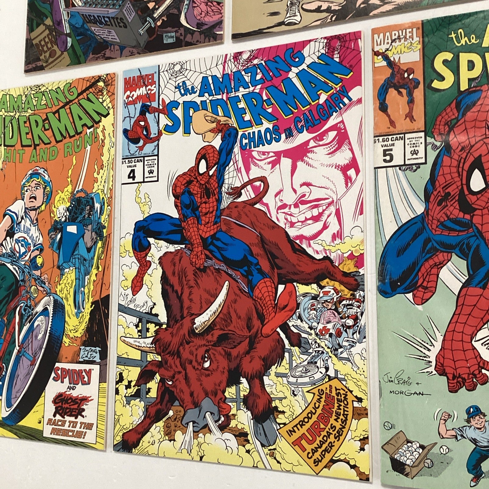 Amazing Spider-man #1-5 1990 Canadian Price Variants **Mixed grades - see photos4
