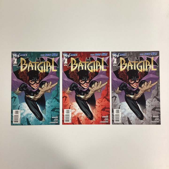 Batgirl #1 2011 1st, 2nd & 3rd Print Set VF Adam Hughes Covers0