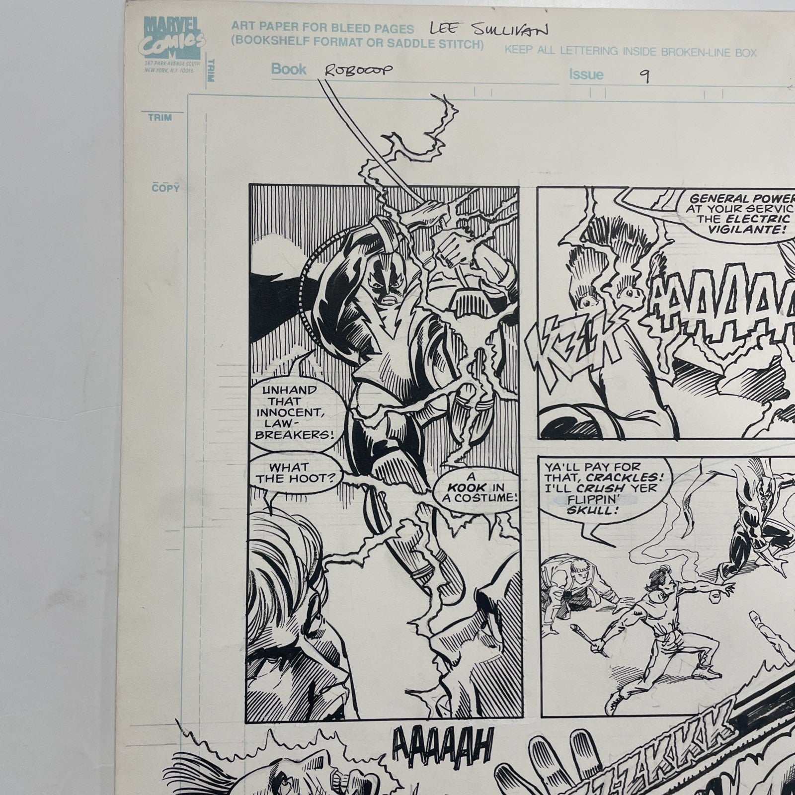 Lee Sullivan Original Art for Marvel's Robocop #9 Page 2 19904