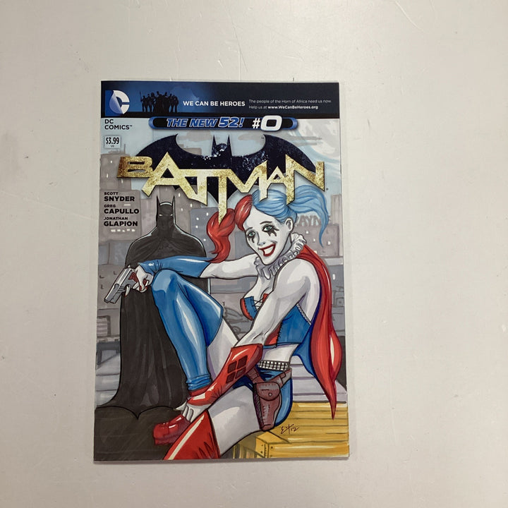 Batman #0 Harley Quinn Variant Edition Sketchbook Cover by Erik Hodson0
