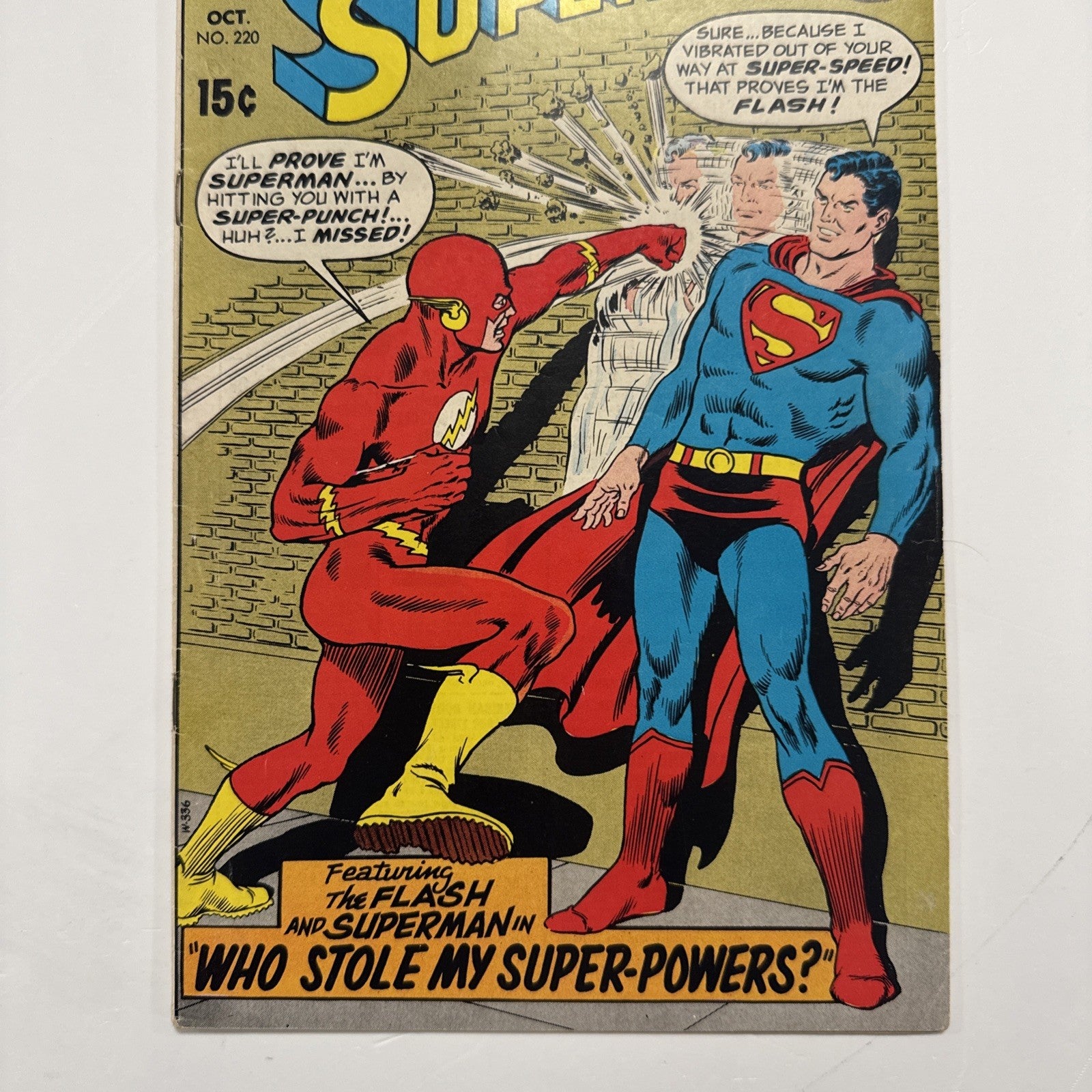 Superman #220 1969 FN+ Pence Stamp2