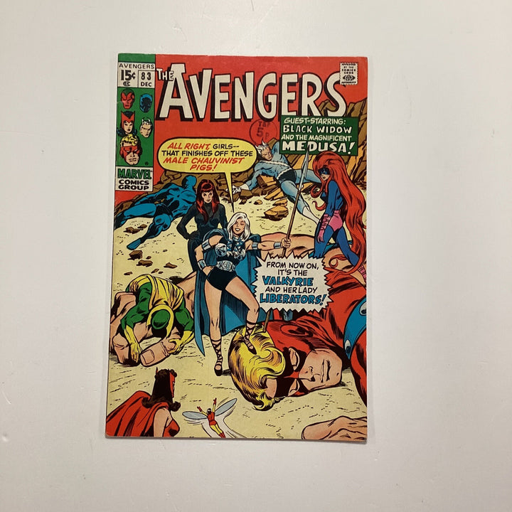 Avengers #83 1970 FN- 1st App Valkyrie & Lady Liberators Pence Stamp0