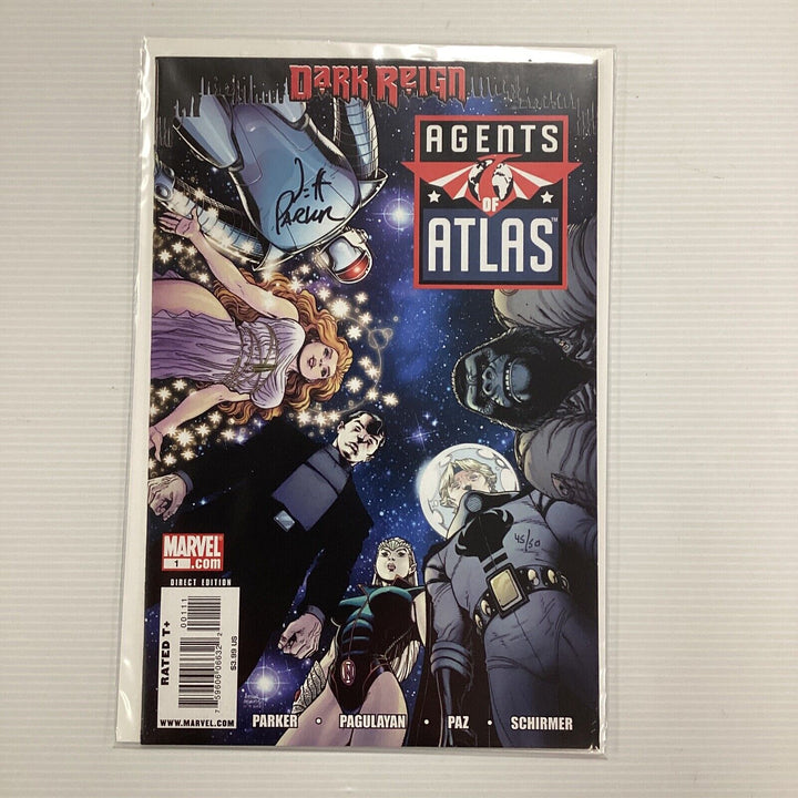 Agents of Atlas #1 2009 Nm Signed Jeff Parker DF CoA 45/50