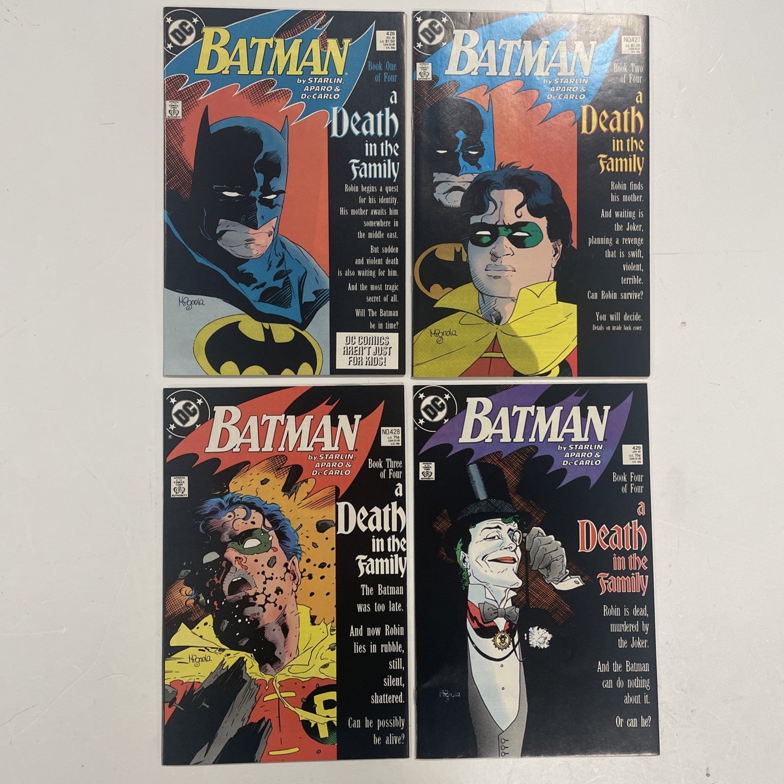 Batman #426-429 1988 A Death in the Family 1-4 High Grade Complete Set0