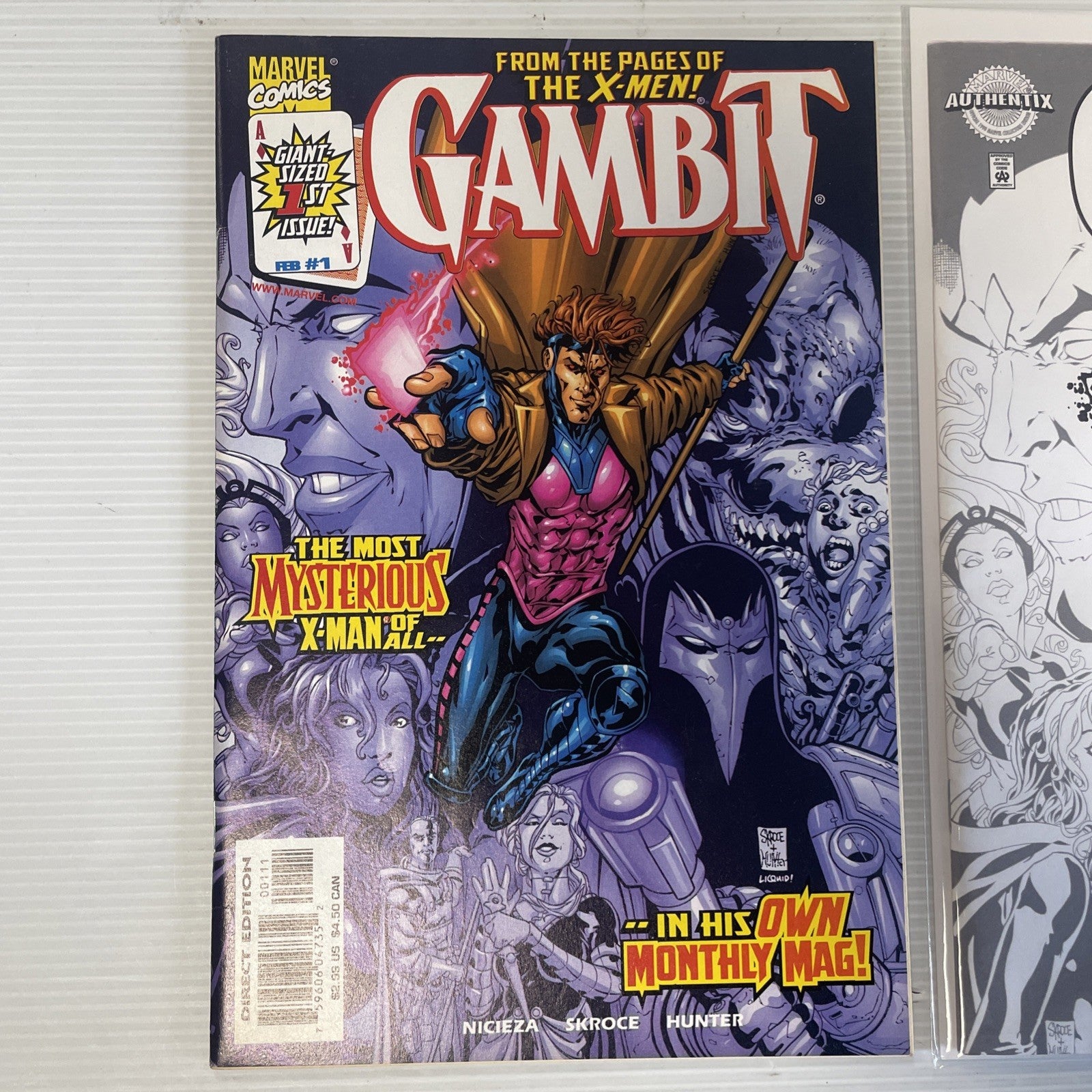 Gambit #1 1999 Marvel Authentix Limited Edition Comic 1446/7500 inc. Trade Dress1