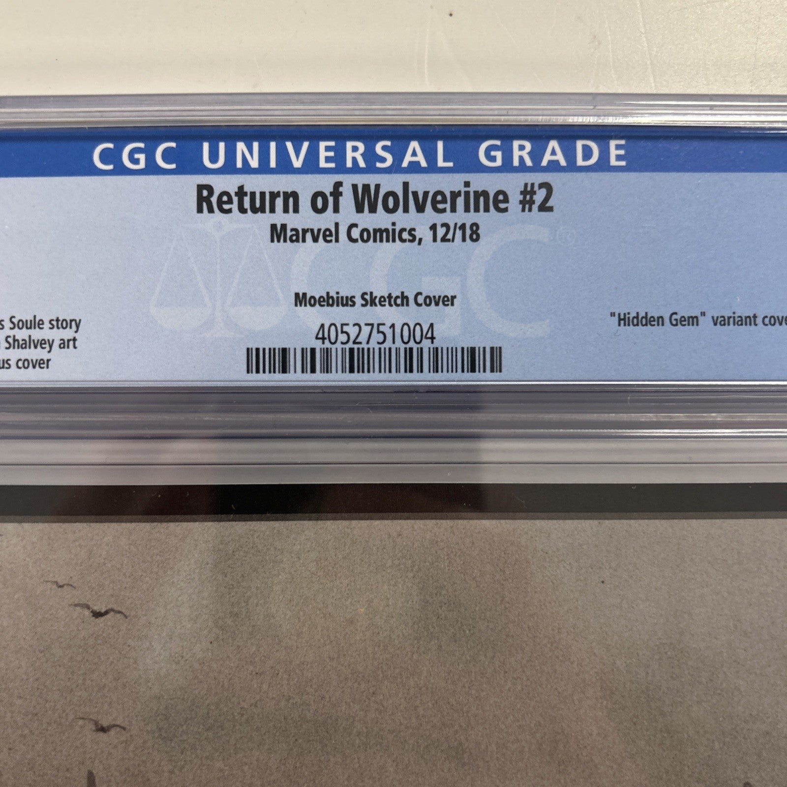 Return of Wolverine #2 2018 CGC 9.8 White Pages Hidded Gem 1:1000 Moebius Sketch3