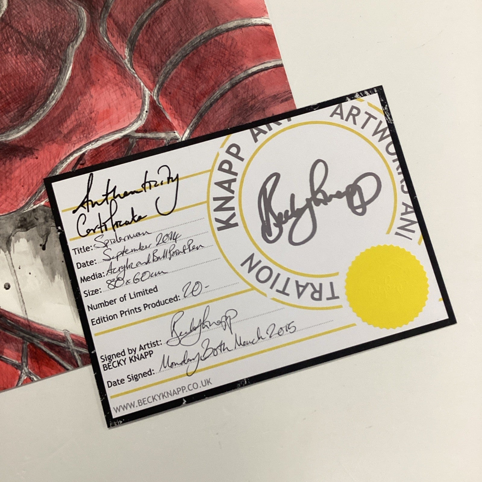 Spider-Man Original Art by Becky Knapp With COA (80x59cm)9
