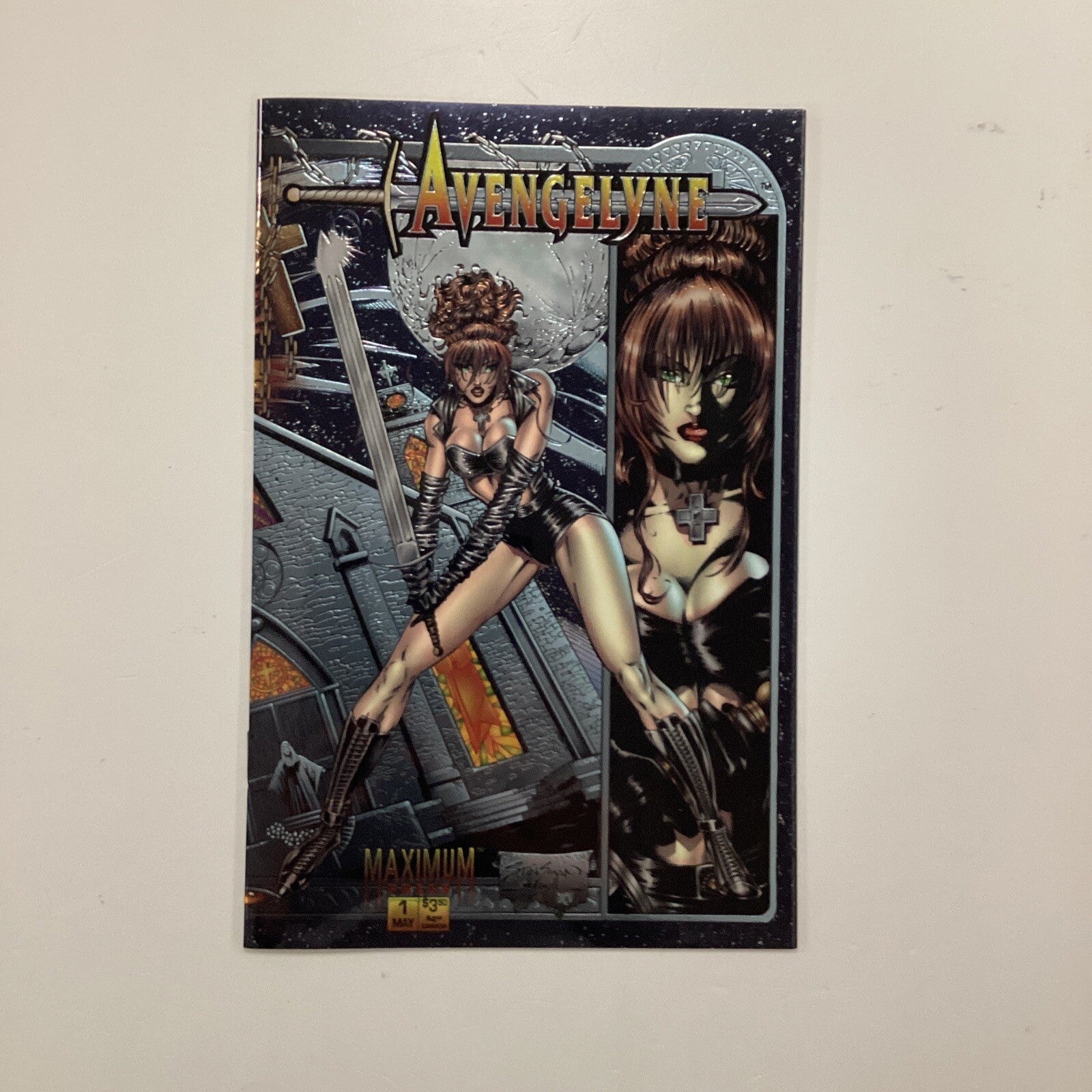 Avengelyne #1 1995 NM Chromium Foil Cover Maximum Press0