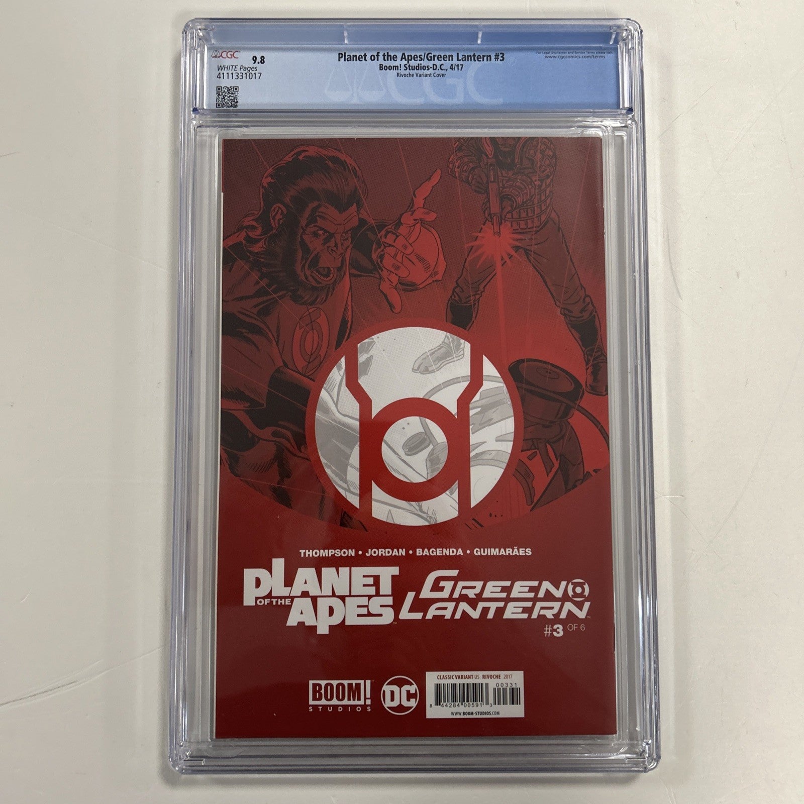 Planet of the Apes/Green Lantern #3 2017 CGC 9.8  Rivoche 1:20 Variant10