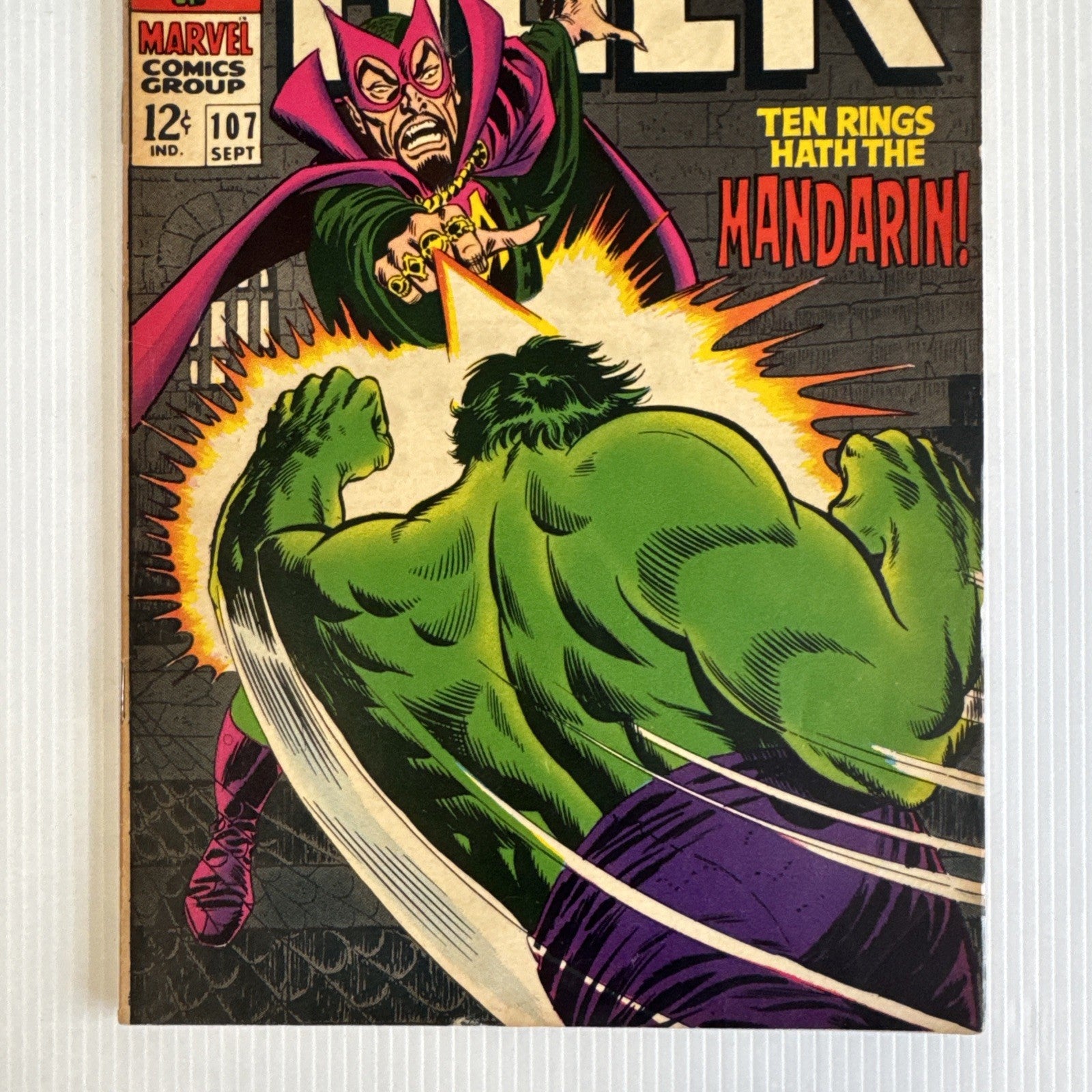 The Incredible Hulk #107 1968 VG Pence Stamp2