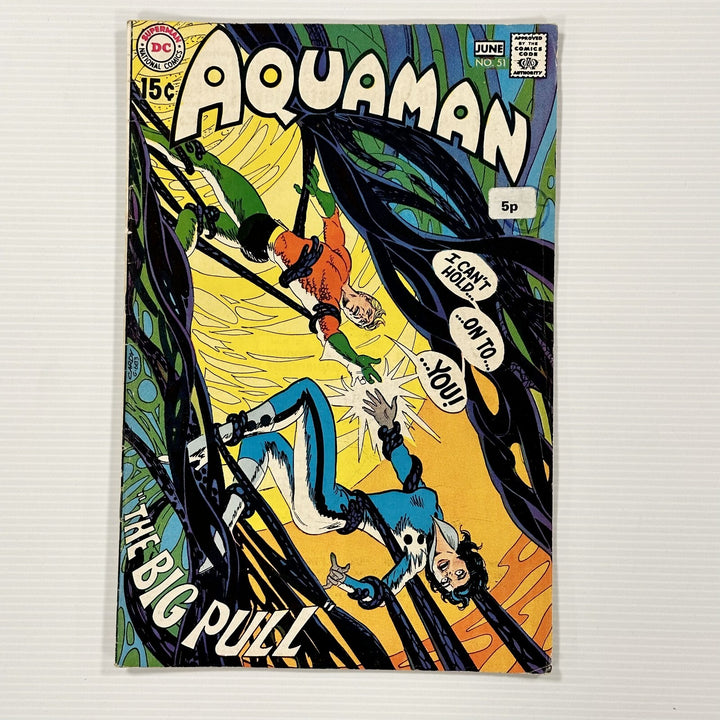 Aquaman #51 1970 VG/FN Pence Stamp & Sticker Neal Adams art0