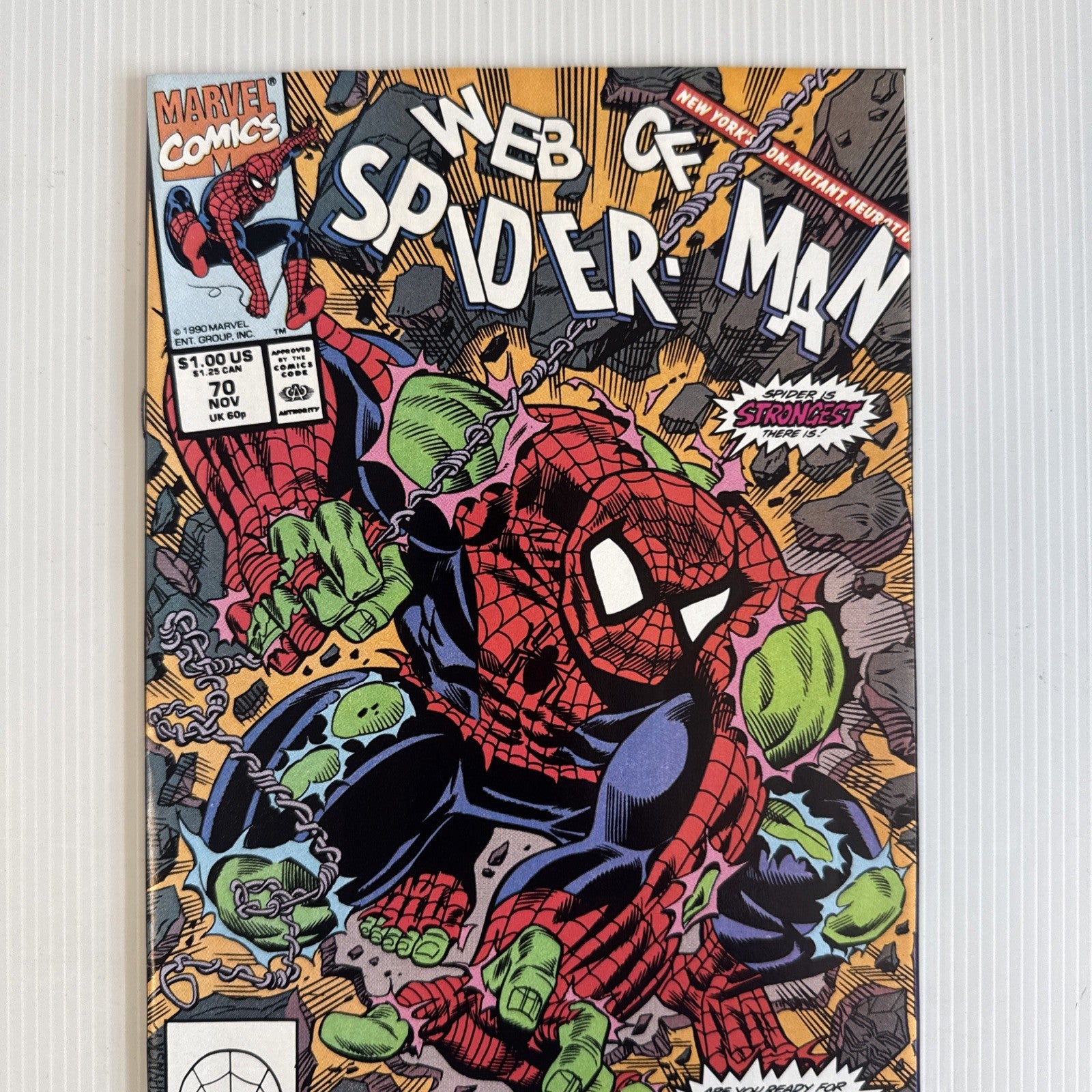 Web of Spider-Man #70 1990 VF/NM 1st Appearance of Spider-Hulk1