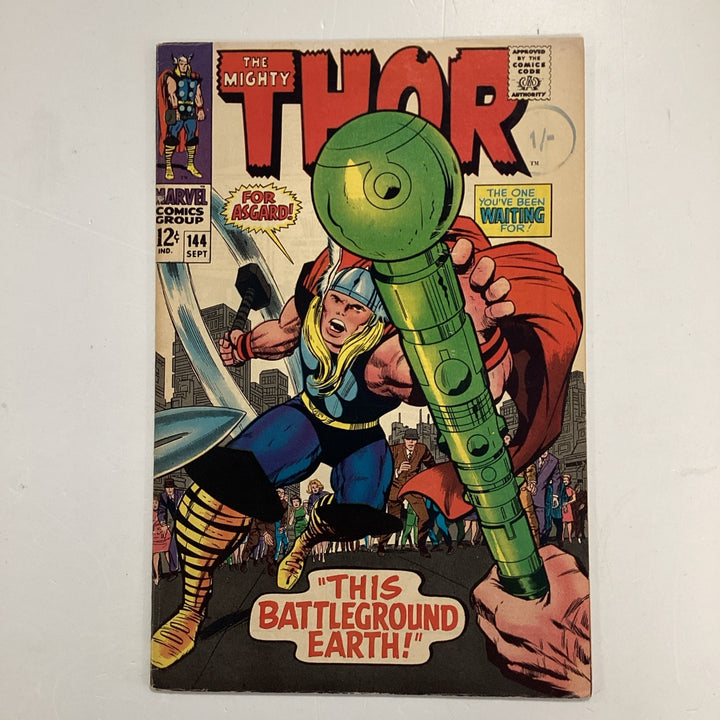 The Mighty Thor #144 1967 FN- Pence Stamp0