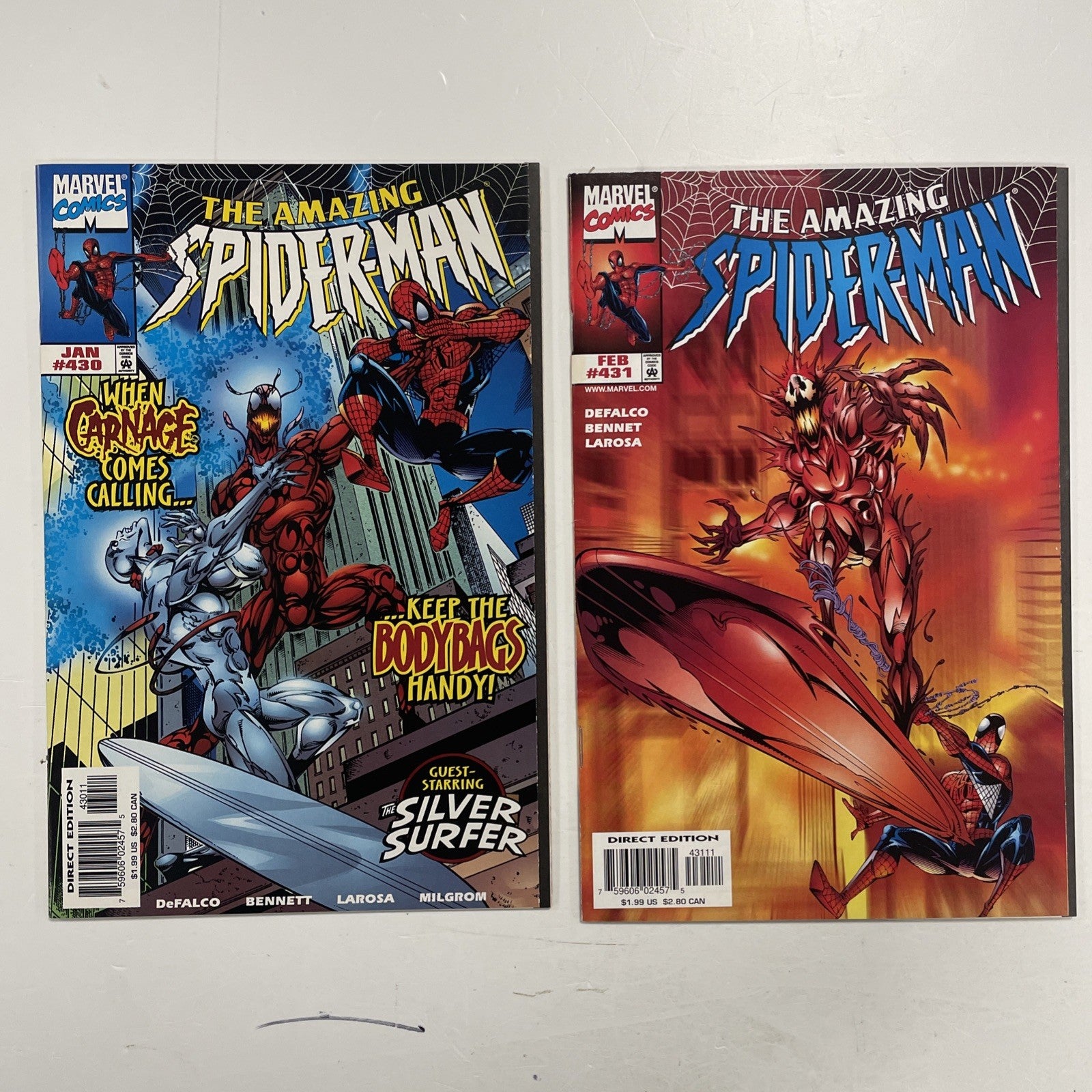 Amazing Spider-Man #430 & #431 1998 VF/NM 1st Appearance Cosmic Carnage0