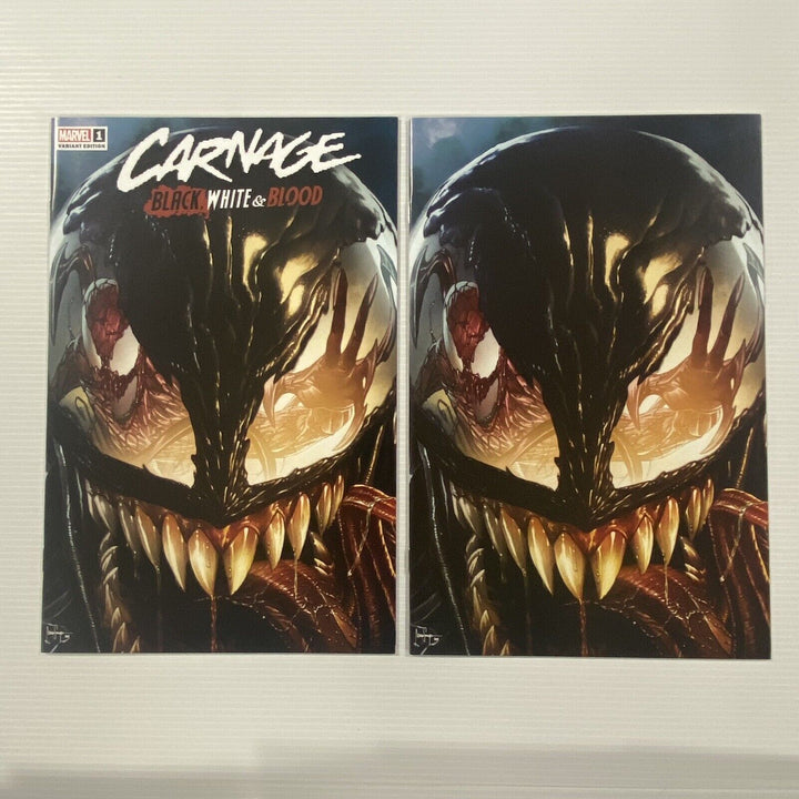 Carnage Black White & Blood #1 Mico Suayan Trade Dress & Virgin Variant Comic X2