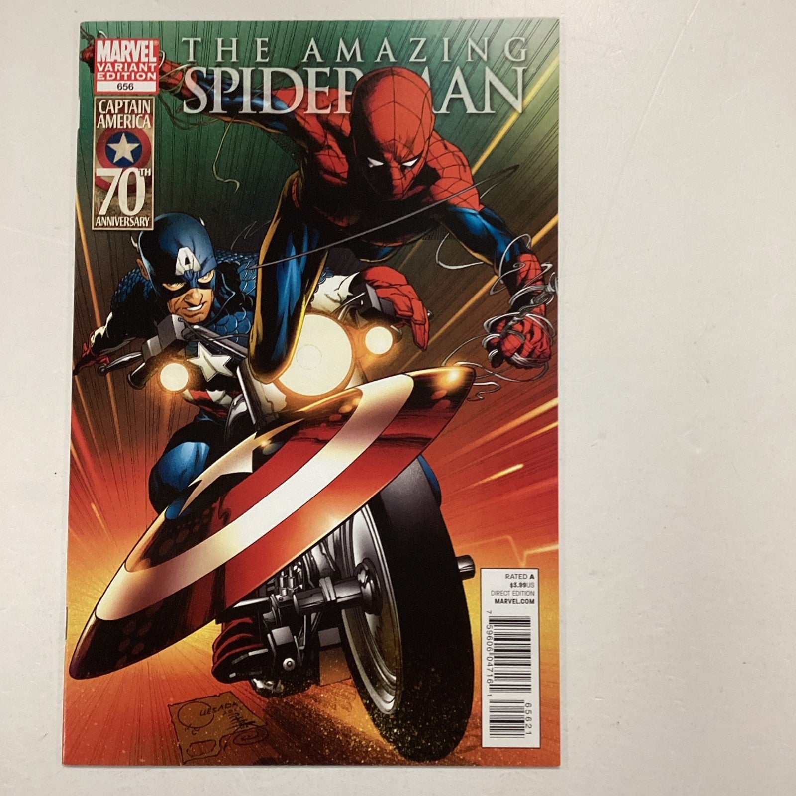 Amazing Spider-man #656 2011 NM Joe Quesada Captain America 70th Variant0
