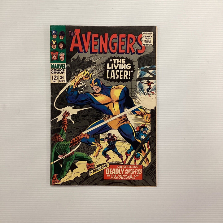 The Avengers #34 1966 VG 1st Appearance Of The Living Laser Cent Copy