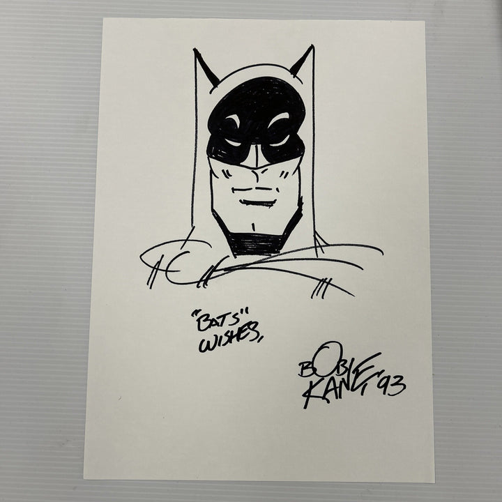 Bob Kane Hand Drawn Original Batman Sketch Art Signed with COA 21x29cm0