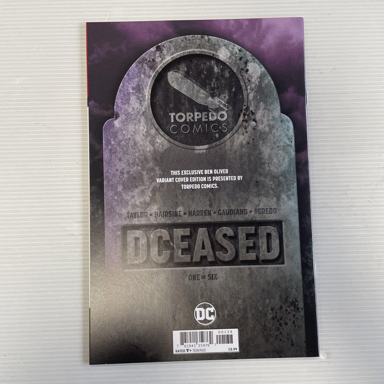 Dceased #1 2019 NM Ben Oliver Exclusive Torpedo Comics Virgin Variant4