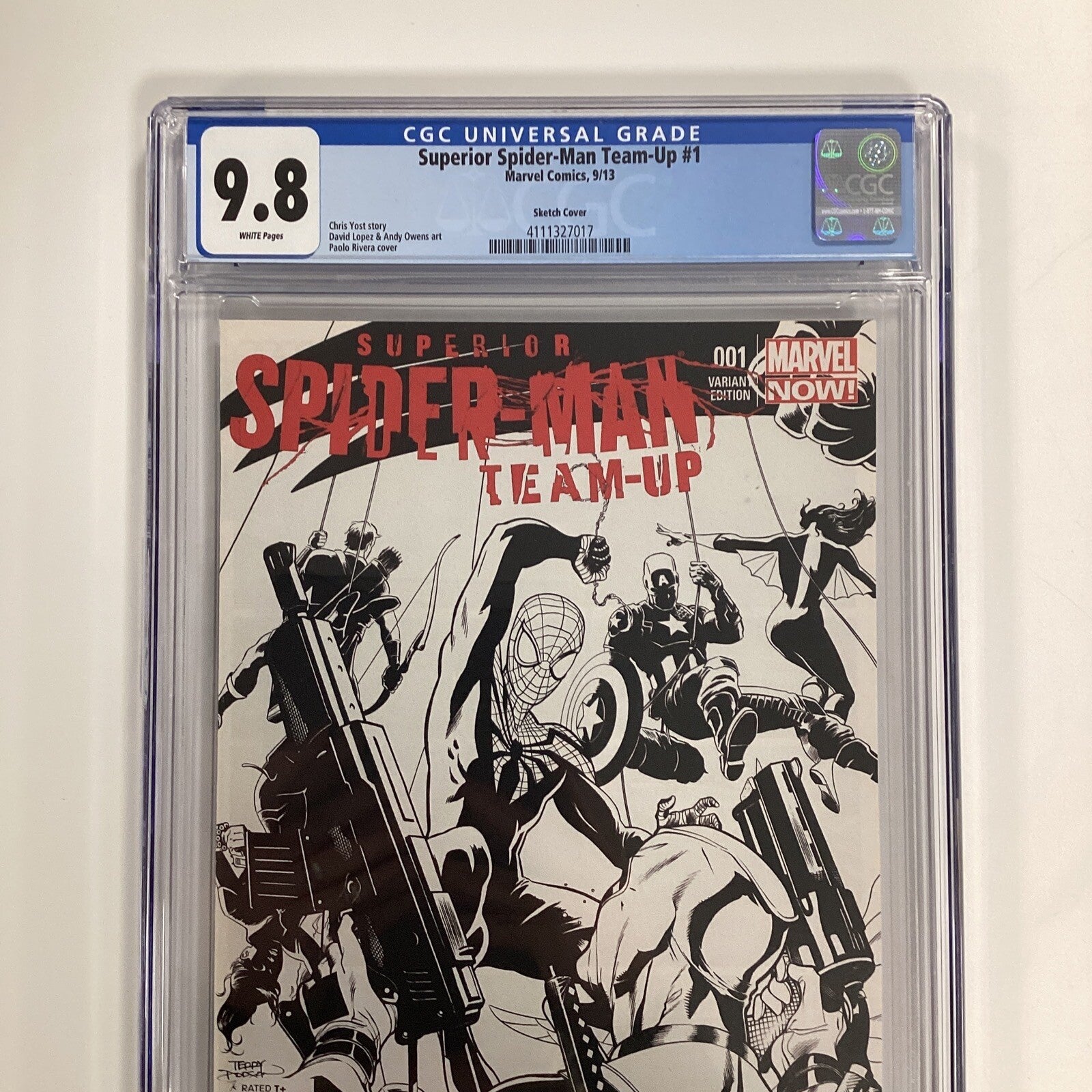 Superior Spider-man Team-up #1 CGC 9.8 Riviera/Dodson Sketch Cover1