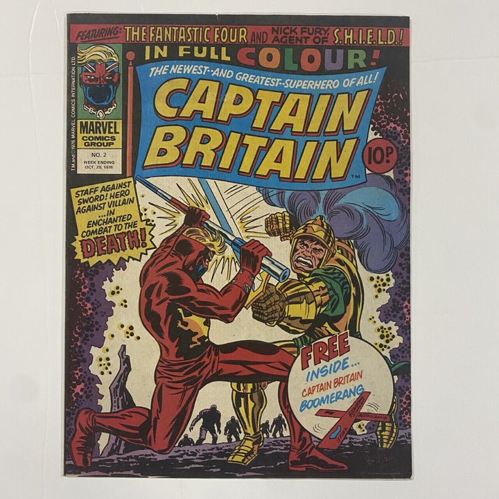 Captain Britain #2 1976 FN/VF  Pence Copy, FREE GIFT included.