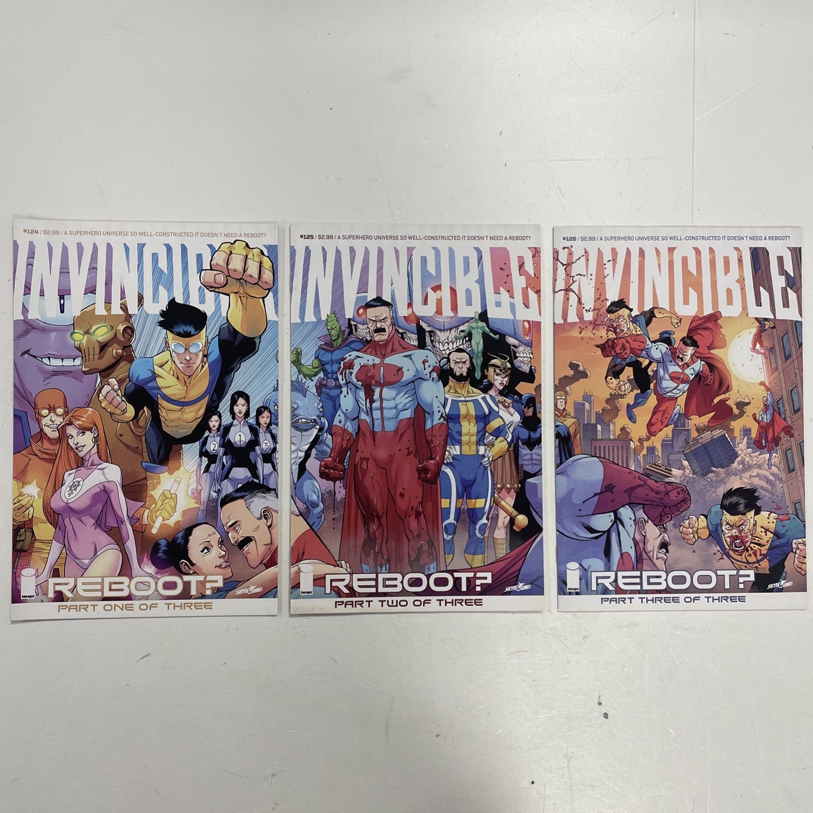 Invincible #124 #125 #126 Reboot? Parts #1-3 Complete Set 2015 Image Comics0